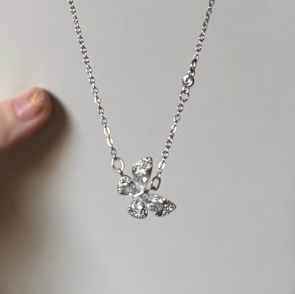 Tarnish Free Dainty Silver Butterfly Necklace